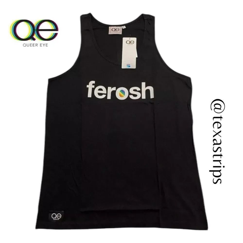 NWT Queer Eye Ferosh Men's Black Tank Top L Large